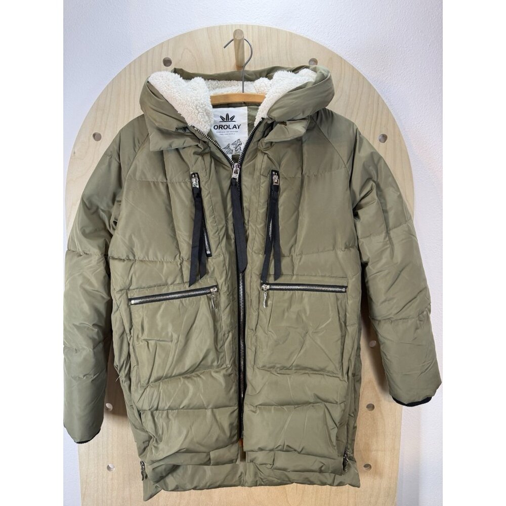 Orolay 092 Universe Thickened Duck Down Jacket Women's Small Green Waterproof - Picture 8 of 15